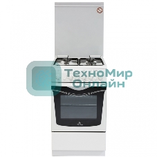 Плита газовая De Luxe 506040.03Г (КР) ЧР белый, конфорок 4 шт, духовка 54 л, 50 см x 85 см x 60 см