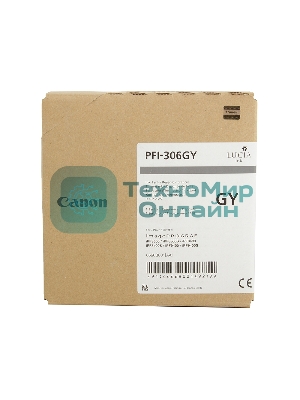 Картридж струйный Canon PFI-306 GY (6666B001) серый (330 мл) для Canon iPF8300S/8400/9400S/9400