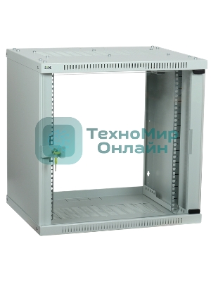 Шкаф LINEA WE 9U 600x600 мм дверь стекло серый ITK