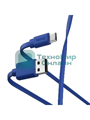 Кабель Hama 00187229 USB Type-C USB A(m) 1м синий