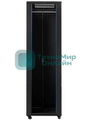 Шкаф серверный Lanmaster (TWT-CBB-47U-6X10-G1) напольный 47U 600x1000мм пер.дв.стекл металл 2 бок.пан. 800кг черный