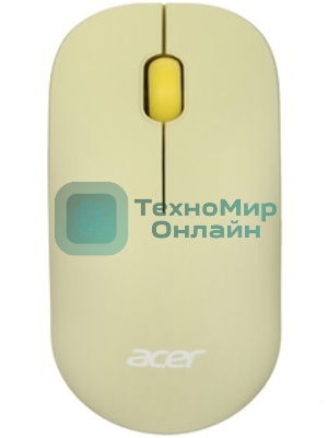 Мышь беспроводная Acer OMR205 зеленый/желтый, 1200 dpi, радиоканал, USB, кнопки - 3