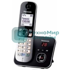 Телефон беспроводной (DECT) Panasonic KX-TG6821RUB черный, автоответчик,определитель номера,телефонный справочник 120 зап.