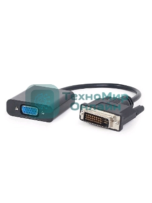 Переходник DVI-D-VGA Cablexpert A-DVID-VGAF-01, 25M/15F, кабеля 0,2м, черный, пакет