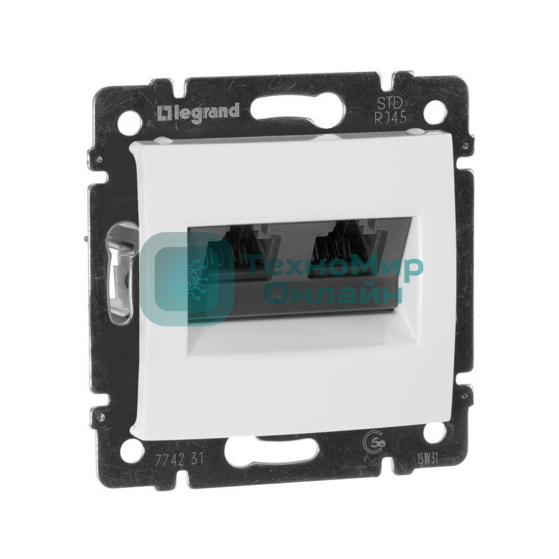 Компьютерная двойная розетка Legrand Valena 774231, белая RJ45 5 кат UTP