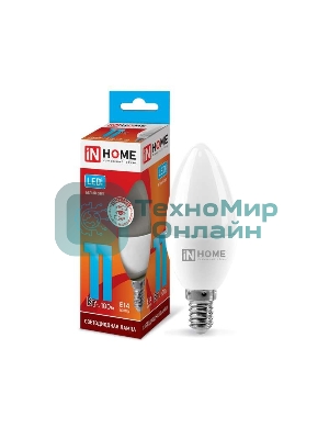 Лампа светодиодная LED-СВЕЧА-VC 11Вт свеча 4000К нейтр. белый E14 1050лм 230В IN HOME 4690612020471