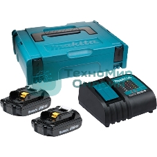 Набор Makita 2 шт BL1815N аккумулятор + 1 шт DC18SD зарядное устройсво + кейс 197143-8