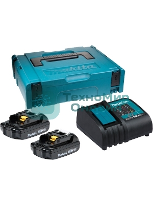 Набор Makita 2 шт BL1815N аккумулятор + 1 шт DC18SD зарядное устройсво + кейс 197143-8