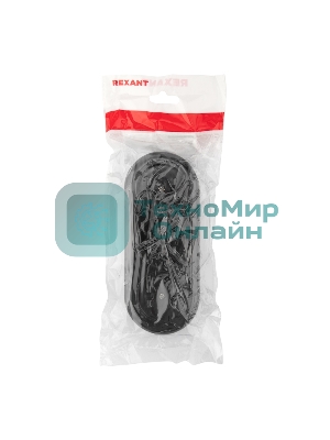 Колодка Rexant 3 гнезда карболитовая б/з 16 А, черная