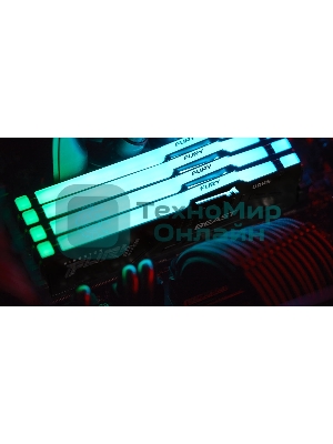Оперативная память Kingston Fury Beast, DDR5, 16Gb (1x16GB), 6000MHz, CL36, DIMM, с радиатором, RGB, черный
