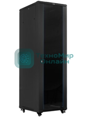 Шкаф серверный Lanmaster (TWT-CBB-47U-6X10-G1) напольный 47U 600x1000мм пер.дв.стекл металл 2 бок.пан. 800кг черный