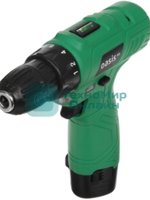 Дрель-шуруповерт Oasis AV-12 Eco, 12 В, 1,3 Ач, 24Нм, щеточный