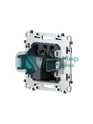 Механизм компьютерной розетки RJ-45 (8P8C) CAT6A экранированной с автоматической защитной шторкой QUANT VM185