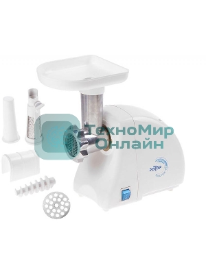 Мясорубка электрическая Ротор Экстра-М ЭМШ 35/250-2 белый, 1500 Вт, 0.6 кг/мин, насадки - 2