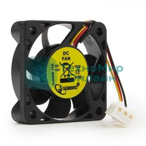 Вентилятор для корпуса Gembird черный, 40 мм, 6000 об/мин, 25 дБ, 3 pin