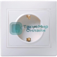 Розетка 1-м СП Кварта 16А РСш10-3-КБ защ. шторки с заземл. IP20 белый IEK ERK11-K01-16-DM