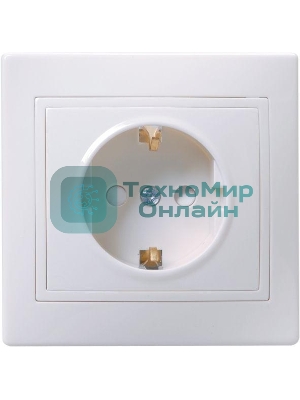 Розетка 1-м СП Кварта 16А РСш10-3-КБ защ. шторки с заземл. IP20 белый IEK ERK11-K01-16-DM