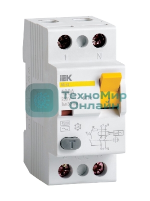 Выключатель дифференциального тока (УЗО) IEK MDV11-2-032-030 ВД1-63 2Р 32А 30мА тип А IEK