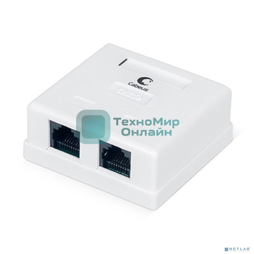 Розетка компьютерная Cabeus WS-8P8C-Cat.5e-2 RJ-45, категория 5e, двойная, внешняя, Dual IDC