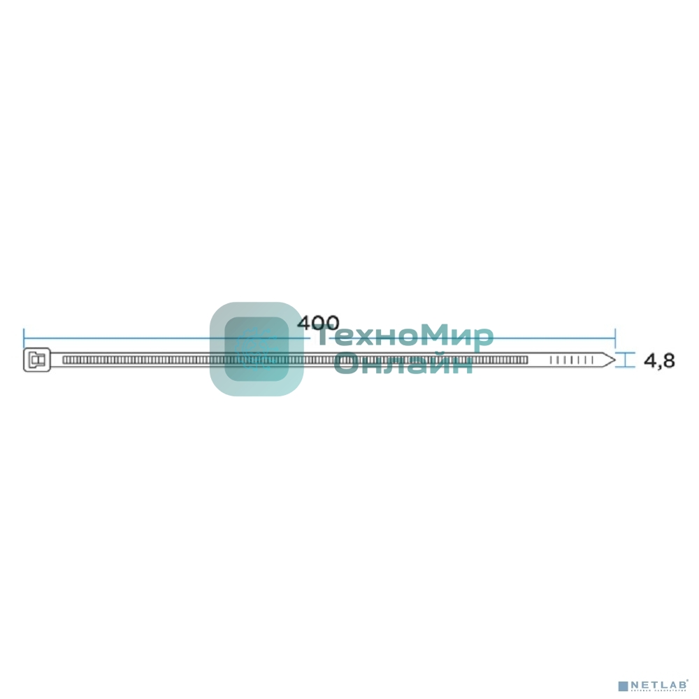 Rexant (67-0401) Стяжка нейлоновая Профессиональная 400x4,8мм, черная (100 шт/уп)