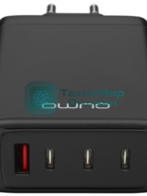 Сетевое зарядное устройство Qumo Energy Charger GaN PD 100 Вт, USB-A + 3 USB Type-C, (0100), черный