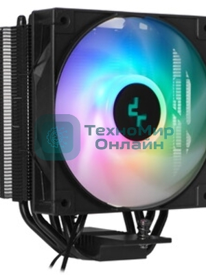 Кулер для процессора DEEPCOOL AG400 BK ARGb черный, 120 мм, алюминий/медь, 2000 об/мин, 31.6 дБ, 4 pin, 220 Вт, 150 мм