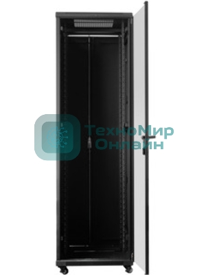 Шкаф серверный Lanmaster (TWT-CBB-47U-6X10-G1) напольный 47U 600x1000мм пер.дв.стекл металл 2 бок.пан. 800кг черный