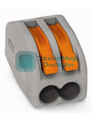 Клеммы, сжим Wago 222-412 Универсальная многоразовая 2-проводная клемма (0,08-2,5 (4) мм2) 50 шт. (07-5152)