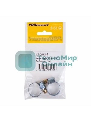 Хомут червячный PROconnect 12-20-0,7 мм, (упак. 2 шт)