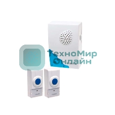 Звонок дверной беспроводной Космос 32 мелодии, 150м, белый, 2 кнопки