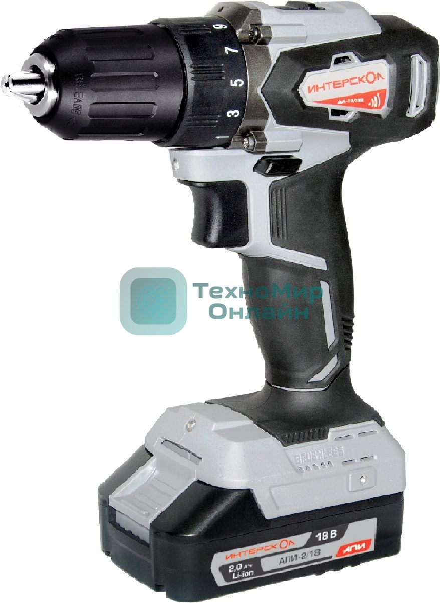 Дрель-шуруповерт аккумуляторная ИНТЕРСКОЛ ДА-13/18ВК 575.2.2.70, 2 аккум., 2А·ч, кейс, АПИ