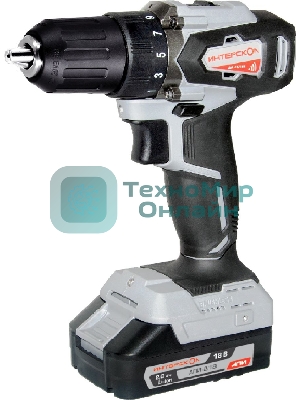 Дрель-шуруповерт аккумуляторная ИНТЕРСКОЛ ДА-13/18ВК 575.2.2.70, 2 аккум., 2А·ч, кейс, АПИ