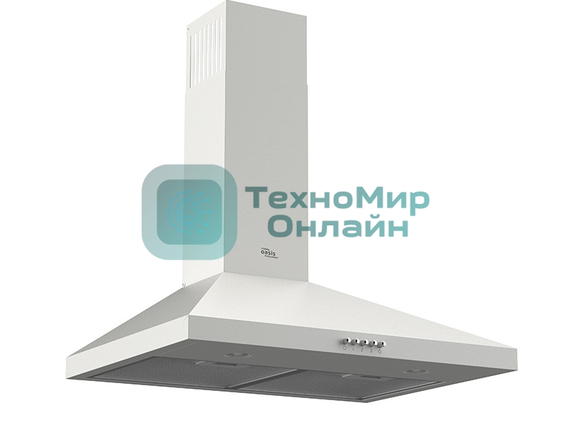 Вытяжка каминная Oasis KB-60W белый, 60 см, 650 м³/ч, 44 дБ