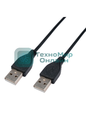 Кабель USB2.0 Cablexpert CC-USB2-AMAM-1.8M, AM/AM, экран, 28/26AWG, медь, Pro, 1.8м, черный, пакет