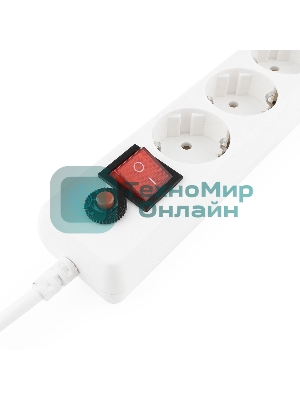 Сетевой фильтр Гарнизон ECL-6-W-5, 6 р, 10А, 5 м, ур.защиты 4, белый, пакет