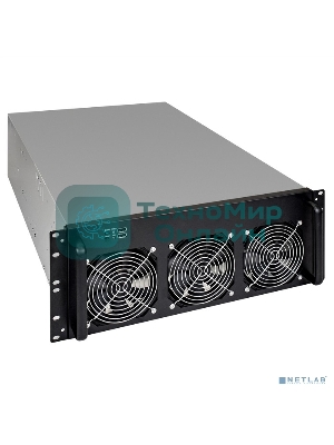 Корпус для майнинга ExeGate EX288960RUS Pro 8-650 без БП, 2*USB, 6*fan 120мм, места под: 8 видеокарт, 1 БП