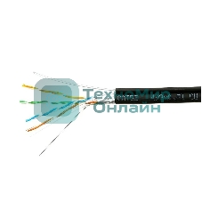 Кабель Cablexpert FPC-5051E-4-CU-OUTR/100, FTP outdoor 4x2x0.51 на тросу, медный, кат.5e, однож., 100м, box, черный
