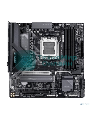 Материнская плата Gigabyte B850M EAGLE WIFI6E, AM5, AMD B850, 4xDDR5, 4xSATA, 2xM.2, 1xPCIe 5.0 x16, 1xPCIe 3.0 x16, 1xHDMI, 2xDP, 1x2.5Gb LAN, Wi-Fi 6E, Bluetooth 5.3, 1xUSB-C 10Gbps, 2xUSB-A 10Gbps, 2xUSB-A 5Gbps, 4xUSB-A 2.0, 1xPS/2, 3x3.5 мм, 7.1, mATX
