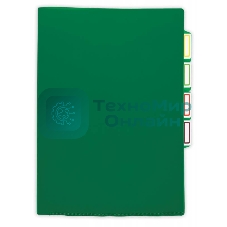 Папка-уголок Бюрократ -E356GRN 3 уровн. A4, пластик, 0.15мм, зеленый