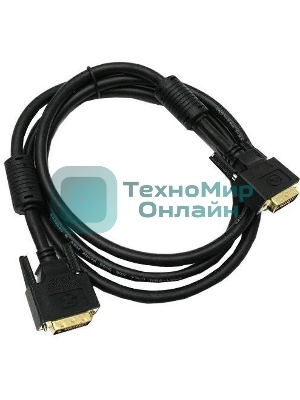 Кабель видео Buro DVI-D(m)/DVI-D(m) 1.8м. феррит.кольца позолоченные контакты черный (DVI-D)