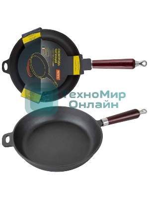 Сковорода Mallony чугунная с деревянной ручкой CIF22-W, диам - 22 см