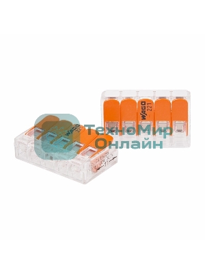 Универсальная компактная клемма 5-контактная до 4,0 мм² (25 шт./уп.) WAGO 221-415