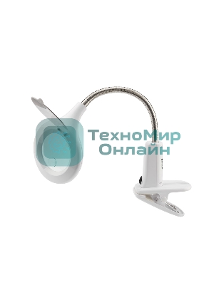 Лупа настольная 3D+12D Rexant с подсветкой 60 LED, прищепка, белая