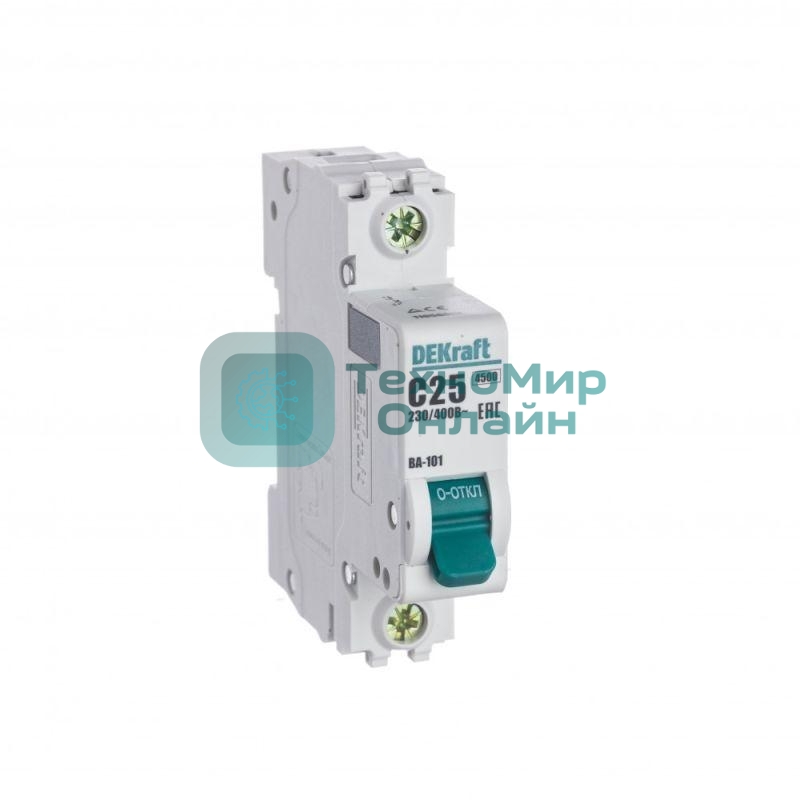 Выключатель автоматический модульный DEKraft 1п C 25А 4.5кА ВА-101 11056DEK