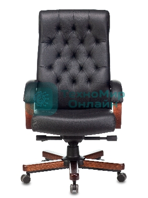 Кресло Бюрократ T-9928WALNUT черный, кожа