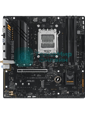 Материнская плата ASUS TUF GAMING A620M-PLUS WIFI, AM5, AMD A620, 4xDDR5, 4xSATA, 2xM.2, 1xPCIe 4.0 x16, 2xPCIe x1, 2xDP, 1xHDMI, 1x 2.5Gb LAN, 4xUSB-A 2.0, 2xUSB-A 3.2 Gen 1, 3x3.5 мм, 7.1, mATX