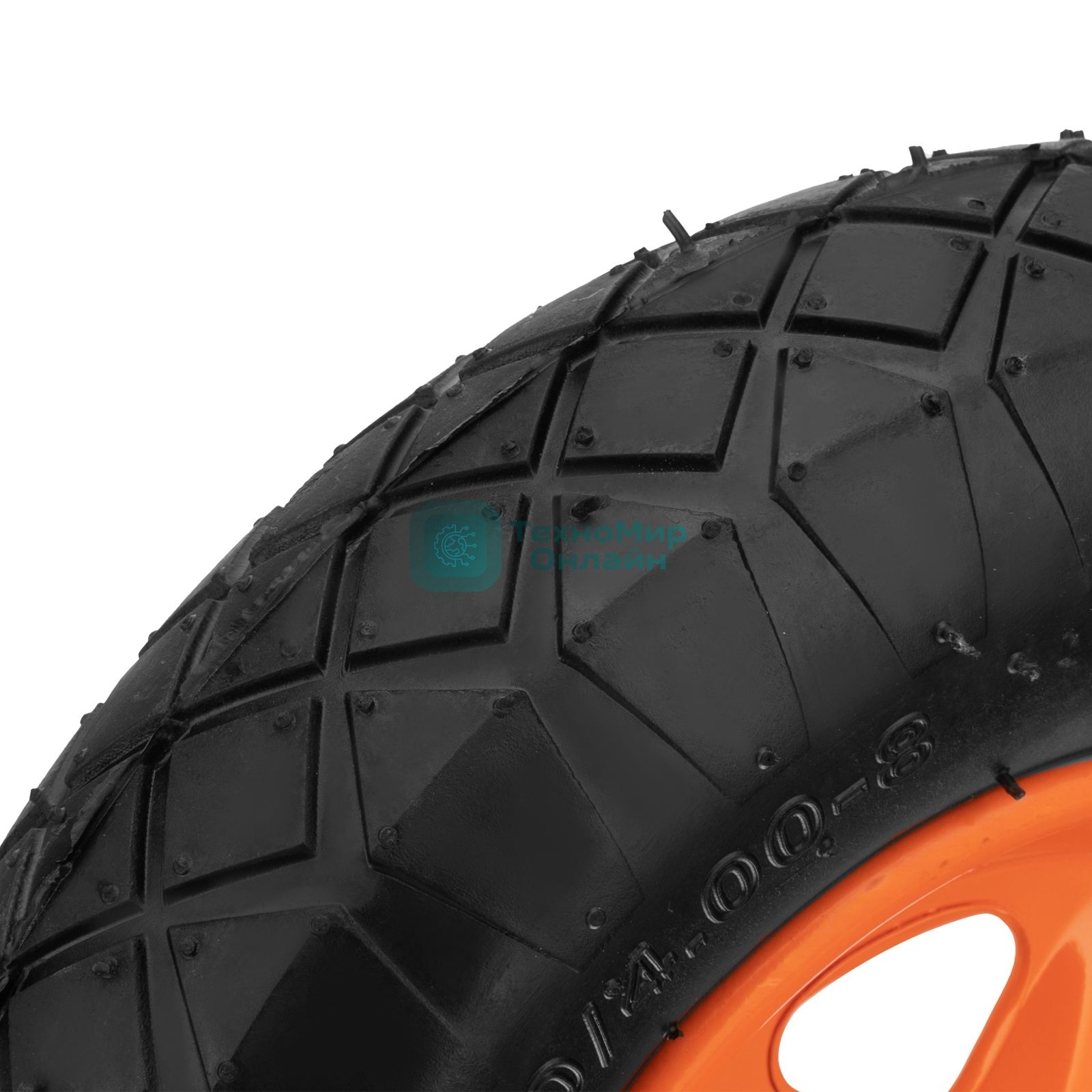 Колесо пневматическое Palisad 4.80/4.00-8, D 380 мм, подш. внут. диам. 20 мм, длина оси 90 мм