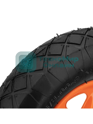 Колесо пневматическое Palisad 4.80/4.00-8, D 380 мм, подш. внут. диам. 20 мм, длина оси 90 мм