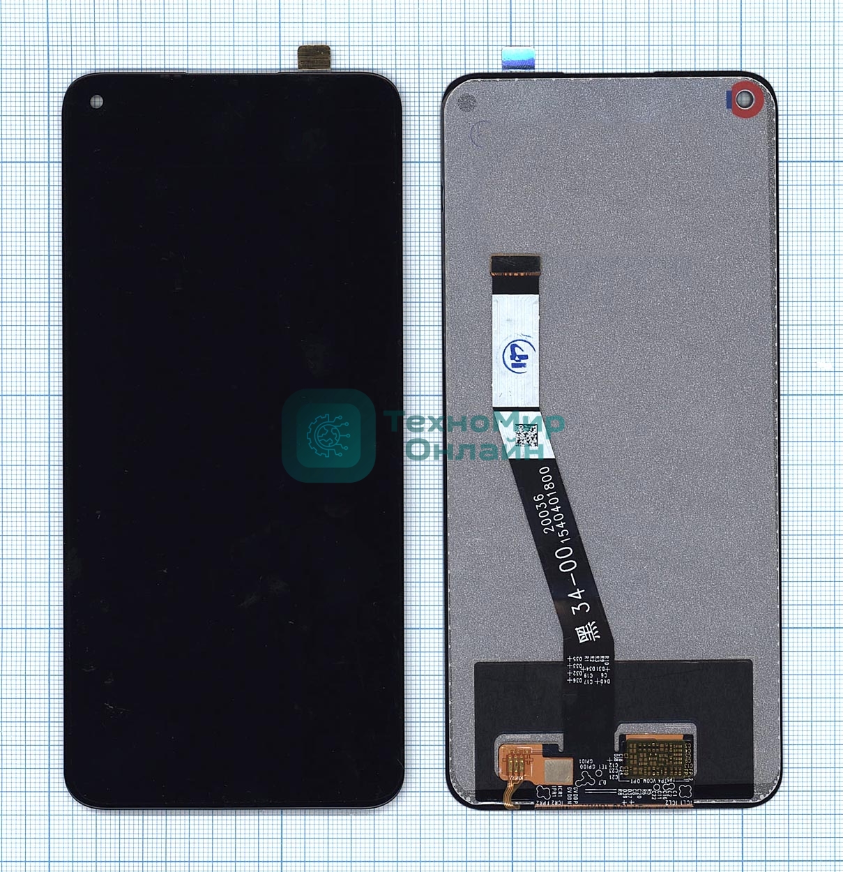 Дисплей для Xiaomi Redmi Note 9, Redmi 10X (MOD IC Cable) черный