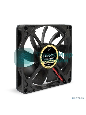 Вентилятор для корпуса ExeGate ExtraPower EP08015S2P черный, 80 мм, 2500 об/мин, 25.5 дБ, 2 pin
